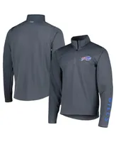 Men's Msx by Michael Strahan Charcoal Buffalo Bills Quarter-Zip Sweatshirt