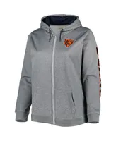Women's Heather Charcoal Chicago Bears Plus Fleece Full-Zip Hoodie Jacket