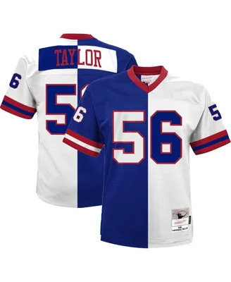 Men's Mitchell & Ness Lawrence Taylor Royal and White New York Giants Big Tall Split Legacy Retired Player Replica Jersey