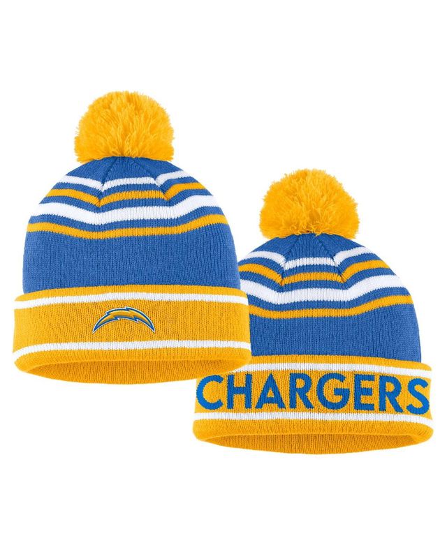 Women's Wear by Erin Andrews Powder Blue Los Angeles Chargers Colorblock Cuffed Knit Hat with Pom and Scarf Set