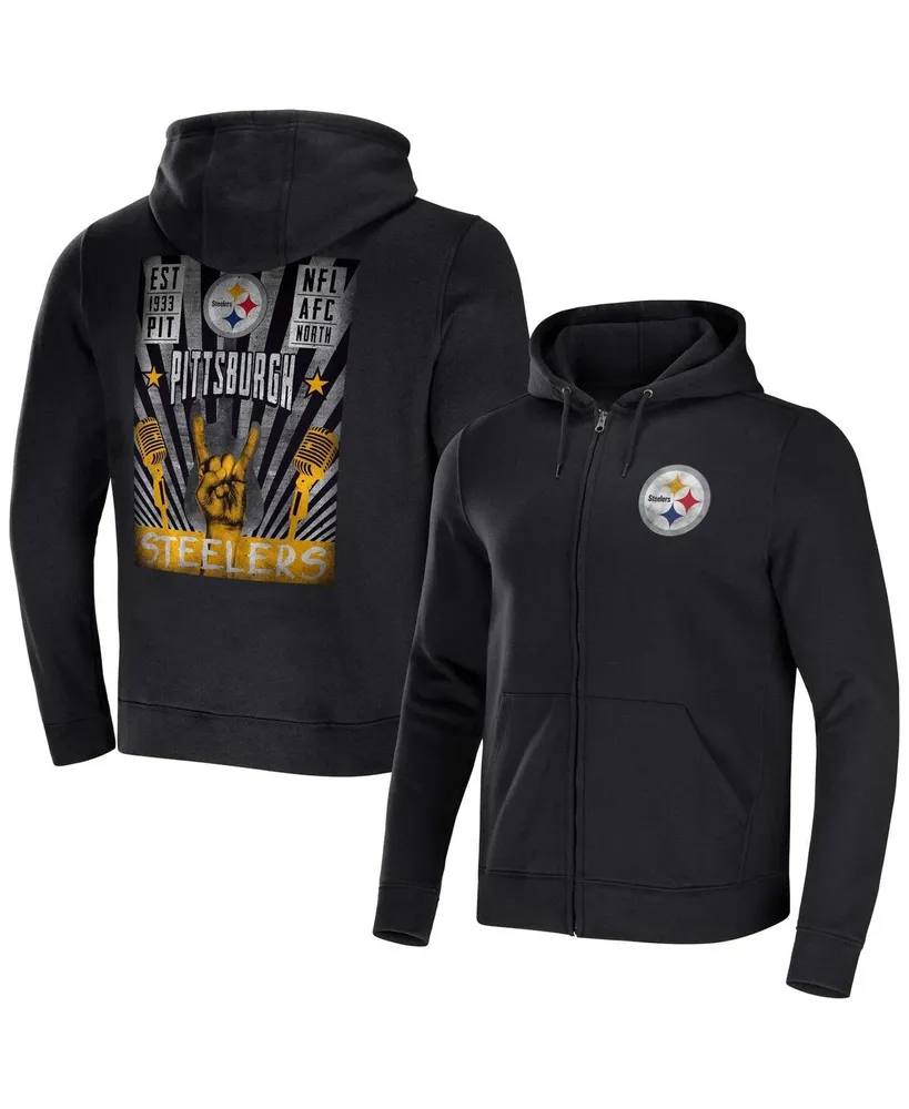 Men's Nfl x Darius Rucker Collection by Fanatics Black Pittsburgh Steelers Rocker Full-Zip Hoodie