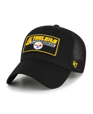 Big Boys '47 Brand Black Pittsburgh Steelers Levee Mvp Trucker Adjustable Hat