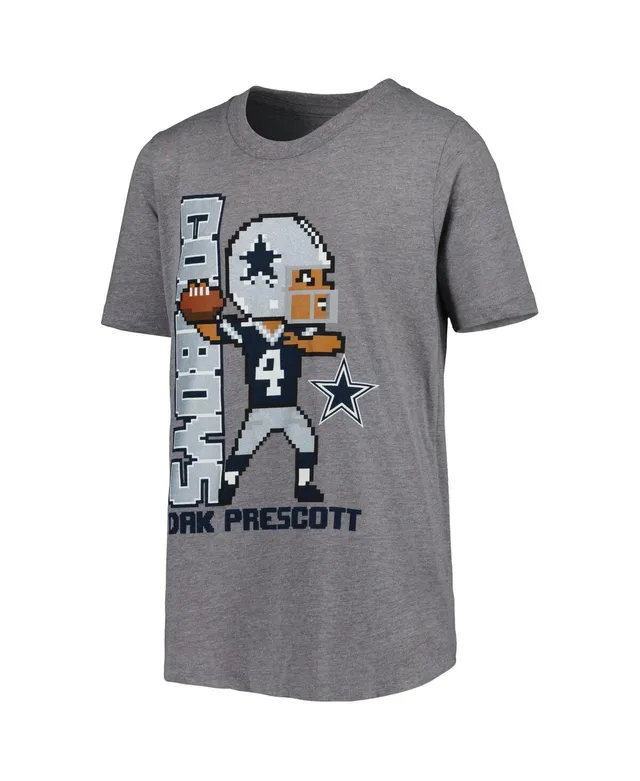 Youth Dak Prescott Navy Dallas Cowboys Performance Player Name & Number  Raglan V-Neck T-Shirt