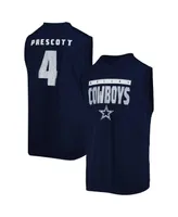 Big Boys Dak Prescott Navy Dallas Cowboys Fast Track V-Neck Tank Top