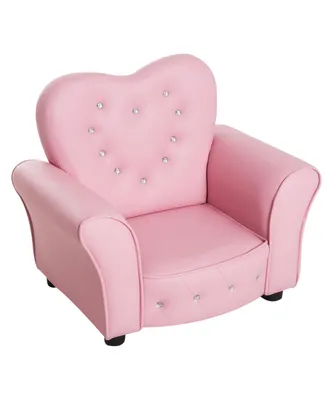 Qaba Kids Sofa Armrest Chair Couch, Pink