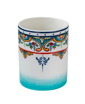 Euro Ceramica Zanzibar Ceramic Artisan Design Utensil Crock