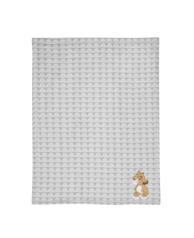 Lambs & Ivy Disney Baby The Lion King Gray Fleece Appliqued Baby Blanket