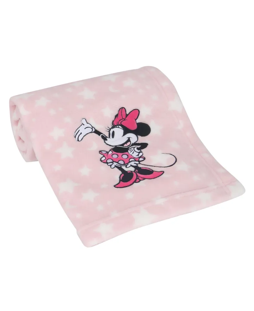 Lambs & Ivy Disney Baby Minnie Mouse Stars Pink Soft Fleece Baby Blanket