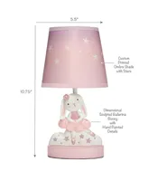 Bedtime Originals Tiny Dancer Bunny & Stars Pink Nursery Lamp with Shade & Bulb