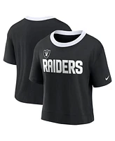 Women's Nike Black Las Vegas Raiders High Hip Fashion Cropped Top