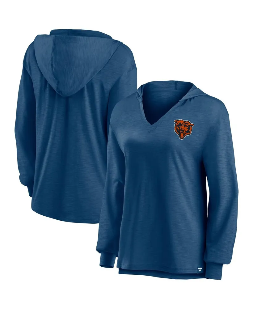 Women's Fanatics Navy Chicago Bears Jumper V-Neck Pullover Hoodie