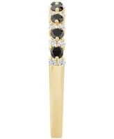 Black Diamond (1/4 ct. t.w.) & White Diamond (1/8 ct. t.w.) Stack Band in 14k Gold