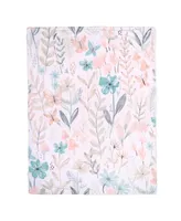 Lambs & Ivy Baby Blooms Watercolor Floral/Butterfly Soft Fleece Baby Blanket