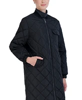 Sebby Collection Women's Long Diamond Quilt Jacket