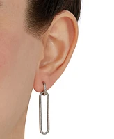 Glitter Paperclip Doorknocker Drop Earrings in 10k Gold