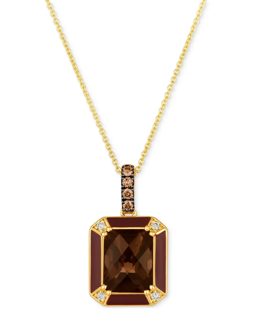 Le Vian Chocolate Quartz (2-3/4 ct. t.w.), Chocolate Diamonds (1/10 ct. t.w.) & Nude Diamonds (1/20 ct. t.w.) Adjustable Pendant Necklace in 14k Gold,