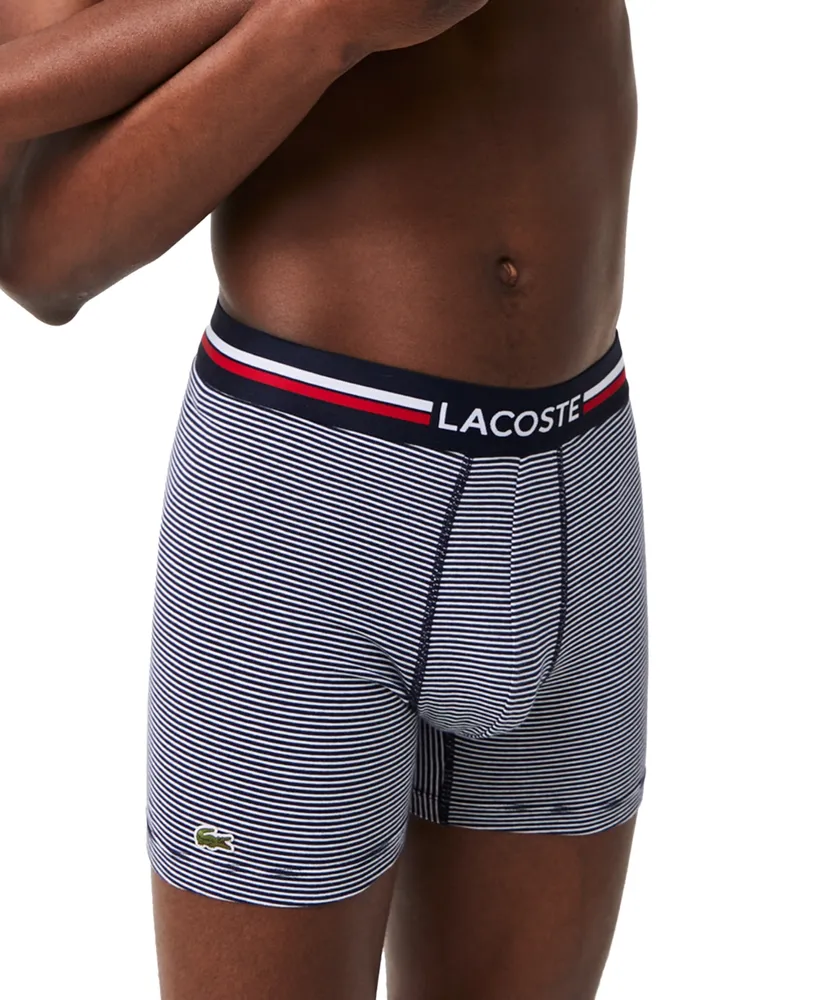 Lacoste Men's Stretch Cotton Boxer Brief Set, 3-Pack