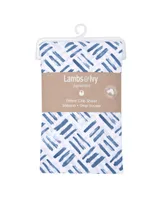 Lambs & Ivy Signature Crosshatch Organic Cotton Navy Blue Fitted Crib Sheet