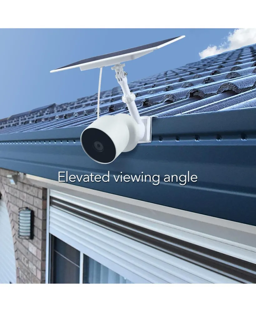 Wasserstein 2-in-1 Gutter Mount for Google Nest Cam (Battery) and Compatible Solar Panel (White) - Camera and Solar Panel Not Included