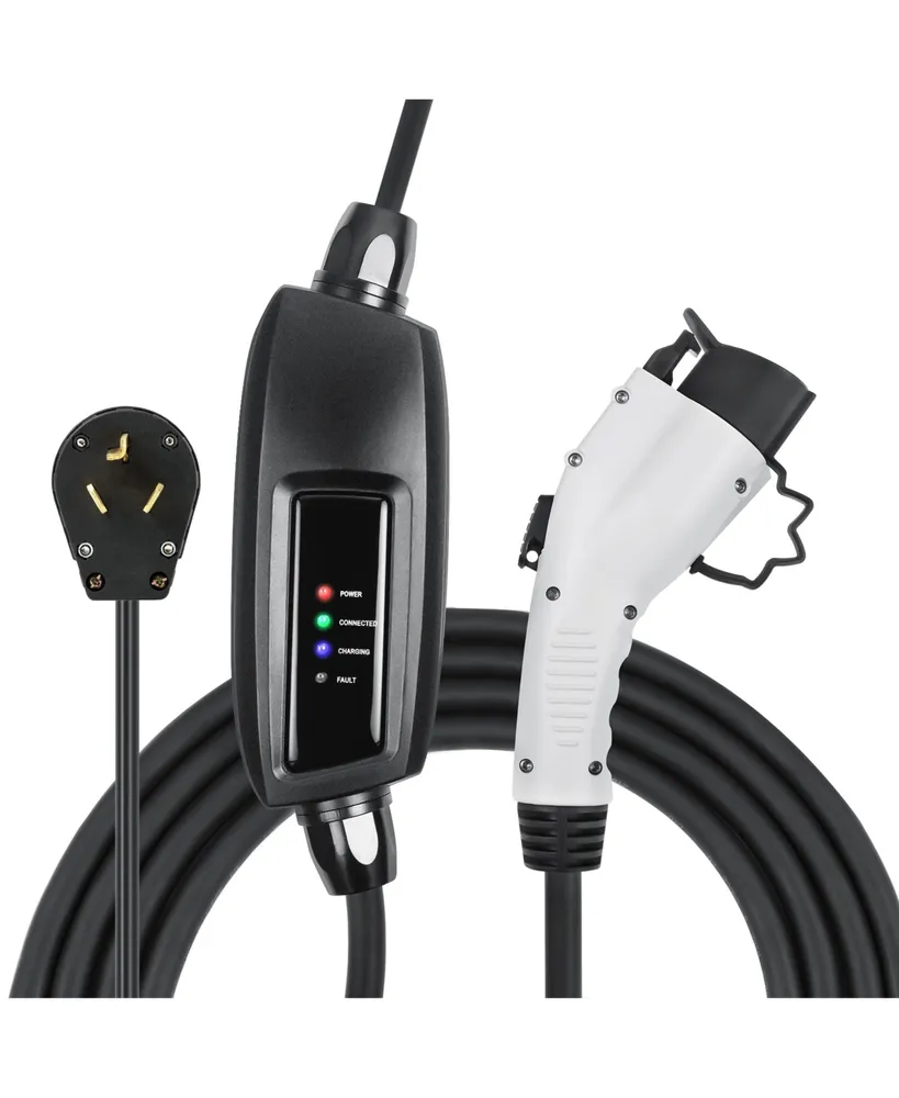 Lectron 240V 16 Amp Level 2 Ev Charger with 21ft Extension Cord J1772 Cable & Nema 10-30 Plug Electric Vehicle Charger