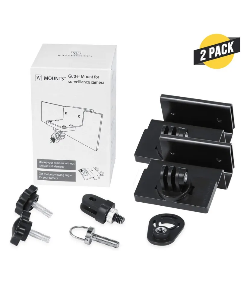 Wasserstein Weatherproof Gutter Mount for Blink Outdoor and Blink XT2 Outdoor Camera with Universal Adapter (2 Pack, Black)