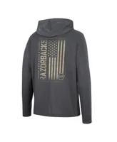 Men's Colosseum Charcoal Arkansas Razorbacks Team Oht Military-Inspired Appreciation Hoodie Long Sleeve T-shirt