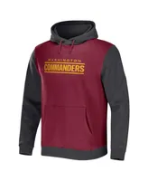 Men's Nfl x Darius Rucker Collection by Fanatics Burgundy, Charcoal Washington Commanders Colorblock Pullover Hoodie