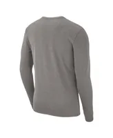 Men's Nike Heather Gray Georgia Bulldogs Arch 2-Hit Long Sleeve T-shirt