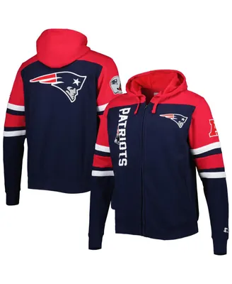 Men's Starter Navy New England Patriots Extreme Full-Zip Hoodie Jacket