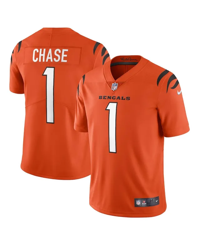 Men's Nike Ja'Marr Chase Orange Cincinnati Bengals Vapor F.U.S.E. Limited Jersey