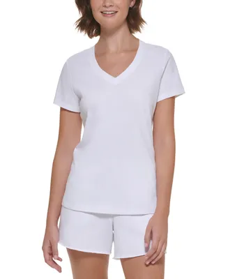 Calvin Klein Performance Embroidered V-Neck Logo T-Shirt
