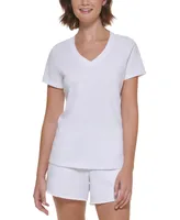 Calvin Klein Performance Embroidered V-Neck Logo T-Shirt