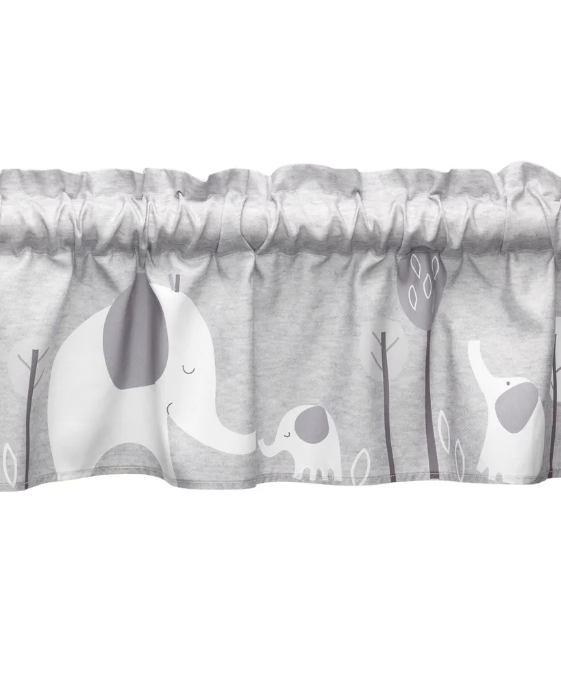 Bedtime Originals Elephant Love Gray Nursery Window Valance