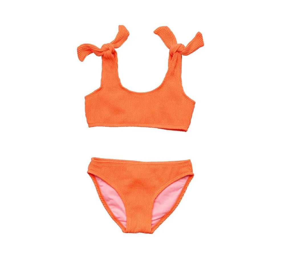 Toddler, Child Girls Tangerine Tie Crop Bikini