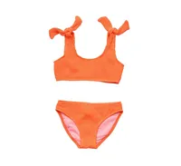 Toddler, Child Girls Tangerine Tie Crop Bikini