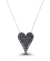 Macy's Cubic Zirconia Heart Necklace (2 3/8 ct. t.w.) in Sterling Silver