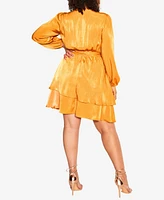 City Chic Plus Twisted Ruffle Mini Dress