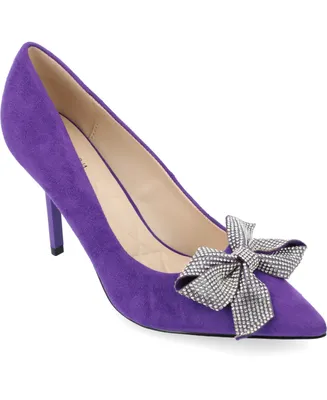 Journee Collection Women's Marcie Rhinestone Bow Pumps