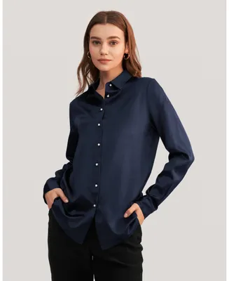 Lilysilk Women's Classic Pearl Button Silk Shirt