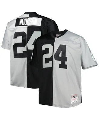 Men's Mitchell & Ness Charles Woodson Black, Silver Las Vegas Raiders Big and Tall Split Legacy Retired Player Replica Jersey