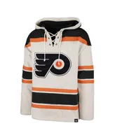 Men's '47 Brand Oatmeal Philadelphia Flyers Rockaway Lace-Up Pullover Hoodie