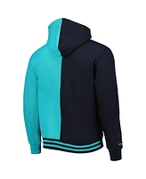 Men's Mitchell & Ness Black, Teal San Antonio Spurs Hardwood Classics Split Pullover Hoodie