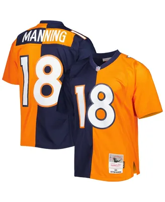 Men's Mitchell & Ness Peyton Manning Navy, Orange Denver Broncos 2015 Split Legacy Replica Jersey