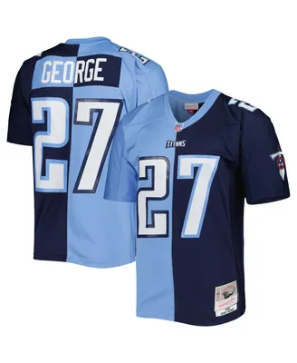 Men's Mitchell & Ness Eddie George Navy, Light Blue Tennessee Titans 1999 Split Legacy Replica Jersey