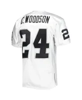 Men's Mitchell & Ness Charles Woodson White Las Vegas Raiders 2002 Super Bowl Xxxvii Authentic Retired Player Jersey