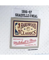 Men's Mitchell & Ness Shaquille O'Neal Powder Blue, White Los Angeles Lakers Hardwood Classics 1996-97 Split Swingman Jersey