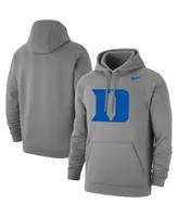 Men's Nike Heather Gray Duke Blue Devils Logo Club Pullover Hoodie