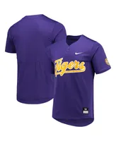 Men's and Women's Nike Purple Lsu Tigers Two-Button Replica Softball Jersey