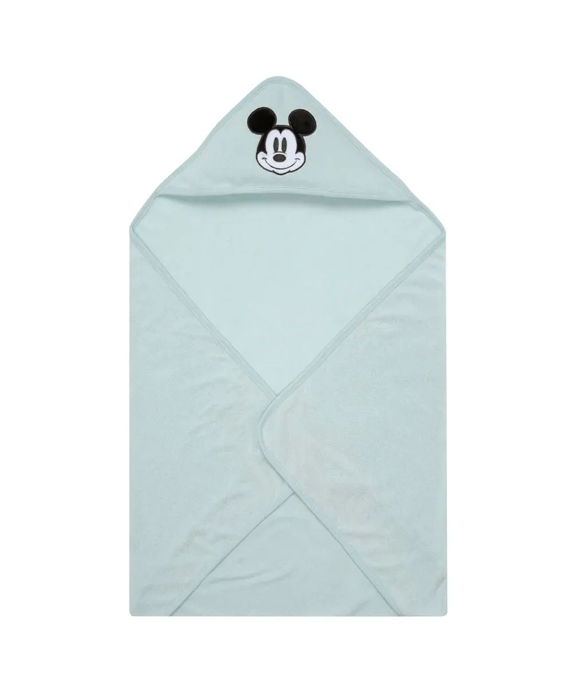 Lambs & Ivy Baby Boys Disney Baby Classic Mickey Mouse Blue Hooded Baby Bath Towel