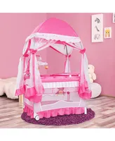 Costway Portable Baby Playpen Crib Cradle Changing Pad Mosquito Net Toys